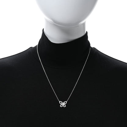 Graff 18K White Gold Diamond Butterfly Silhouette Mini Pendant Necklace 3 of 4