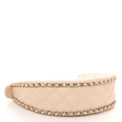 Chanel Lambskin Quilted Small Hobo Bag Light Beige 4 of 11