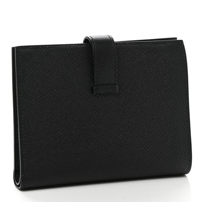 Hermes Epsom Bearn Compact Wallet Black 3 of 9