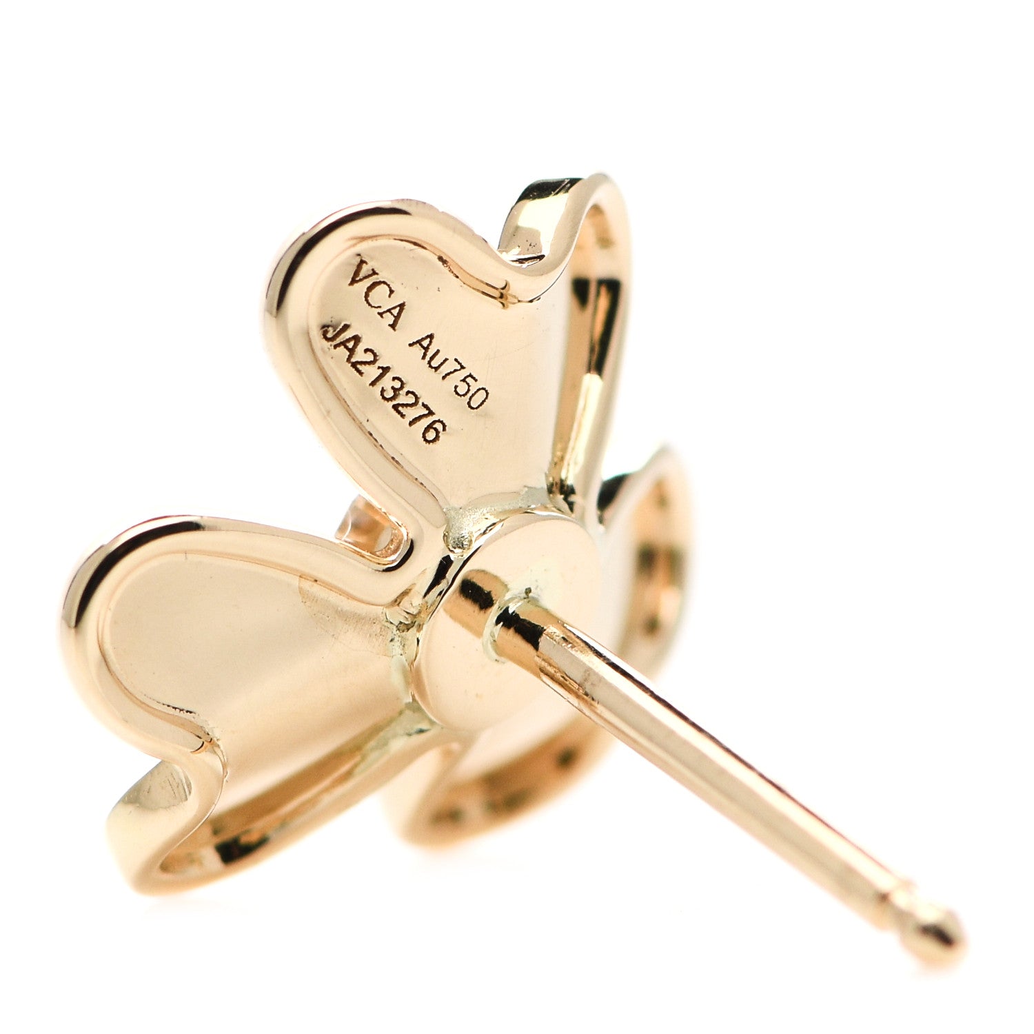 Van Cleef & Arpels 18K Yellow Gold Diamond Mini Frivole Earrings 3 of 3