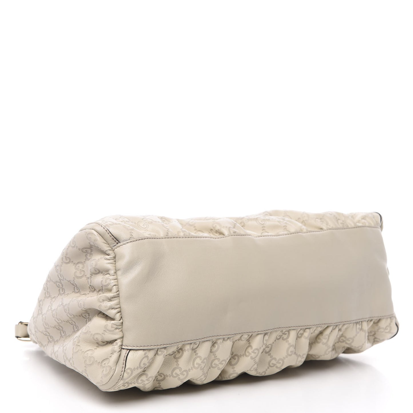 Guccissima Large D Gold Ring Hobo Off White