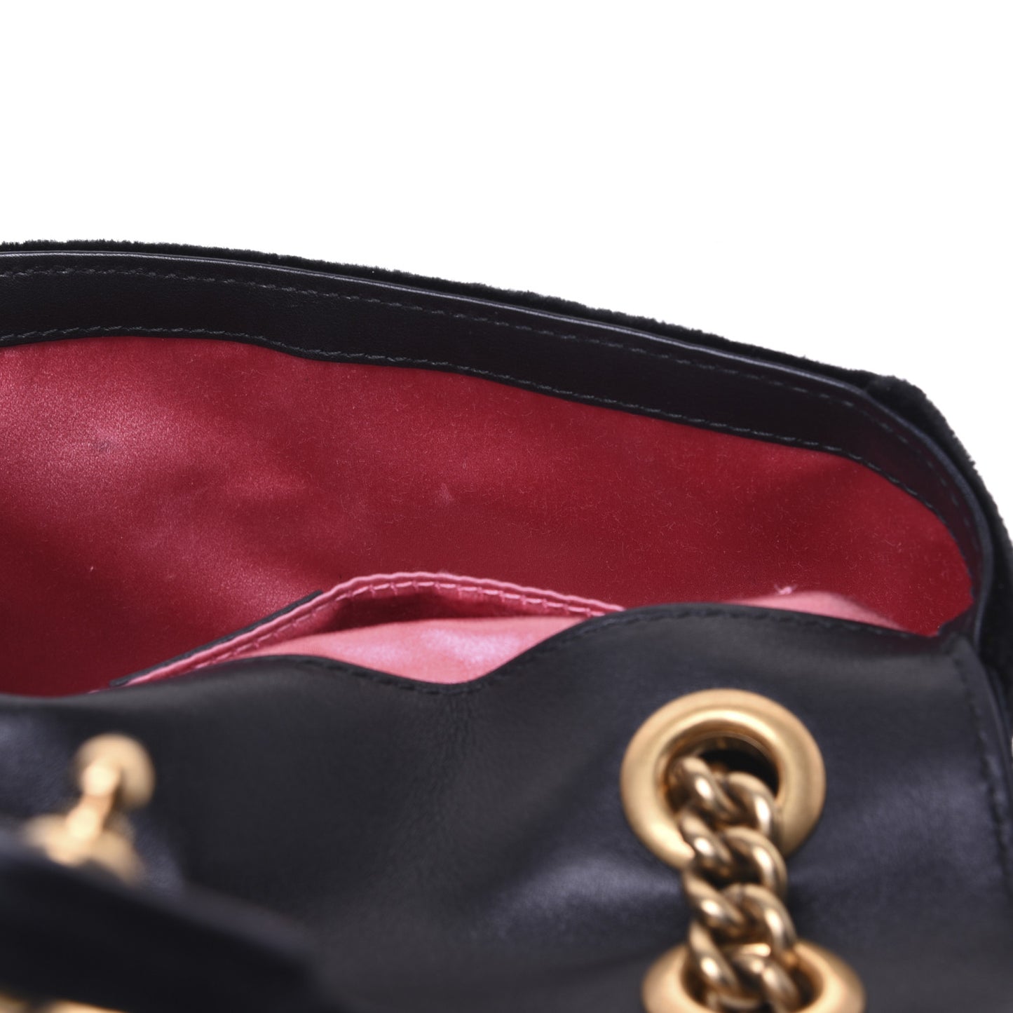 Velvet Matelasse Mini GG Marmont Shoulder Bag Black