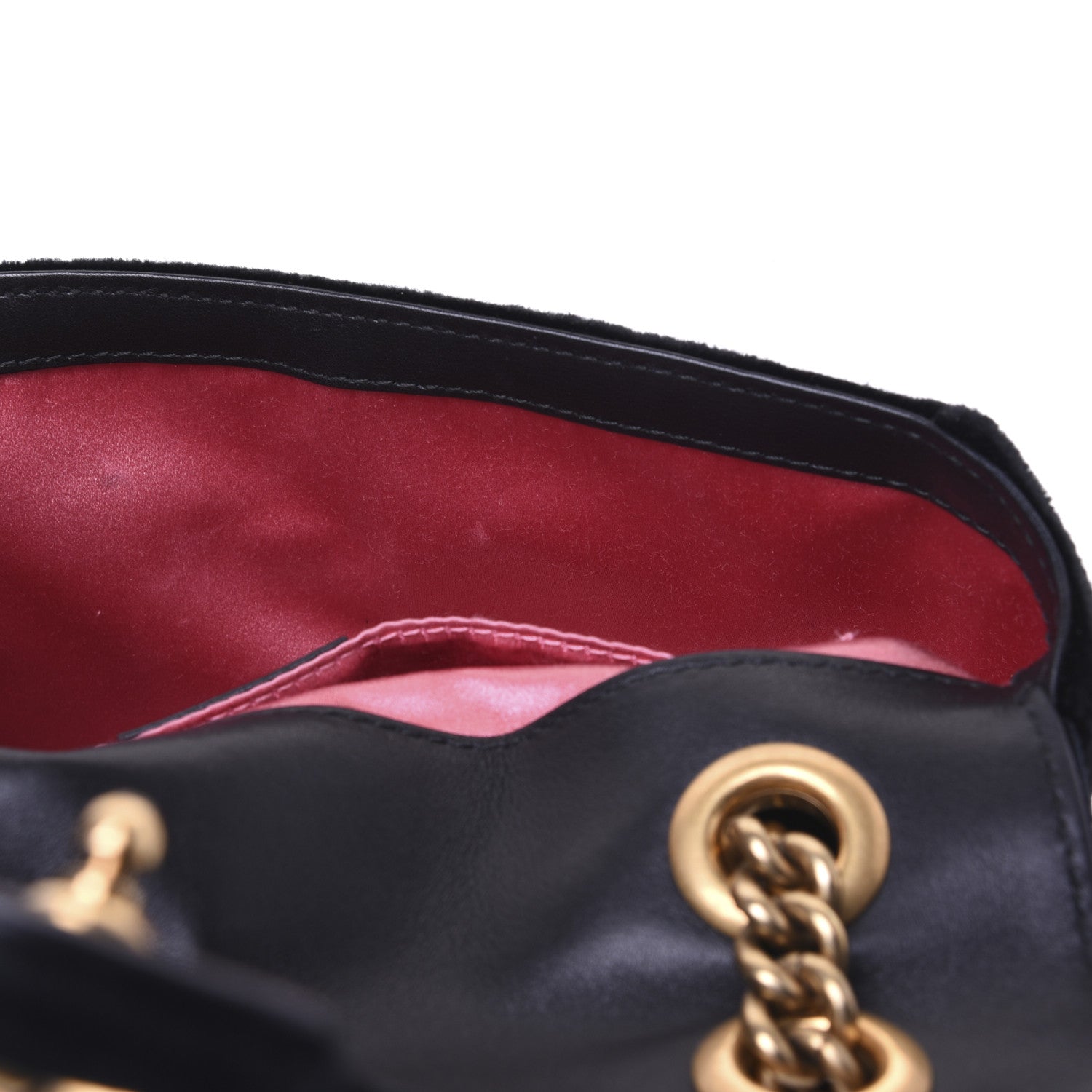 Gucci Velvet Matelasse Mini GG Marmont Shoulder Bag Black 11 of 14