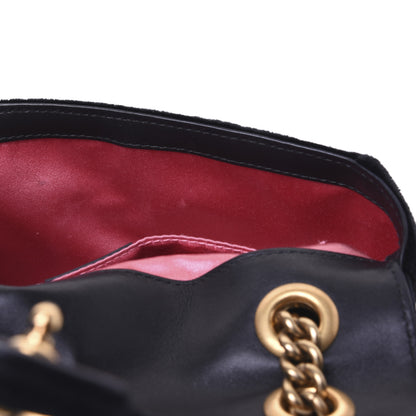 Gucci Velvet Matelasse Mini GG Marmont Shoulder Bag Black 11 of 14