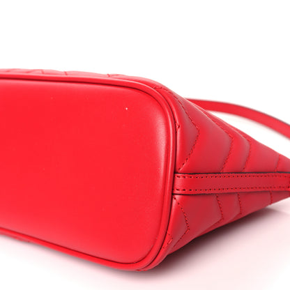 Gucci Calfskin Matelasse Chevron GG Marmont Sling Shoulder Bag Rosso 10 of 10