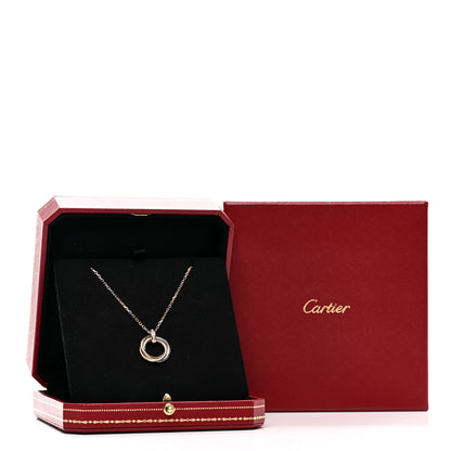 Cartier 18K Pink White Yellow Gold Diamond Trinity Pendant Necklace 6 of 6