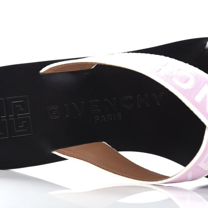 Givenchy Grosgrain Cross Logo Ankle Strap Sandals 37.5 Pink White 8 of 11