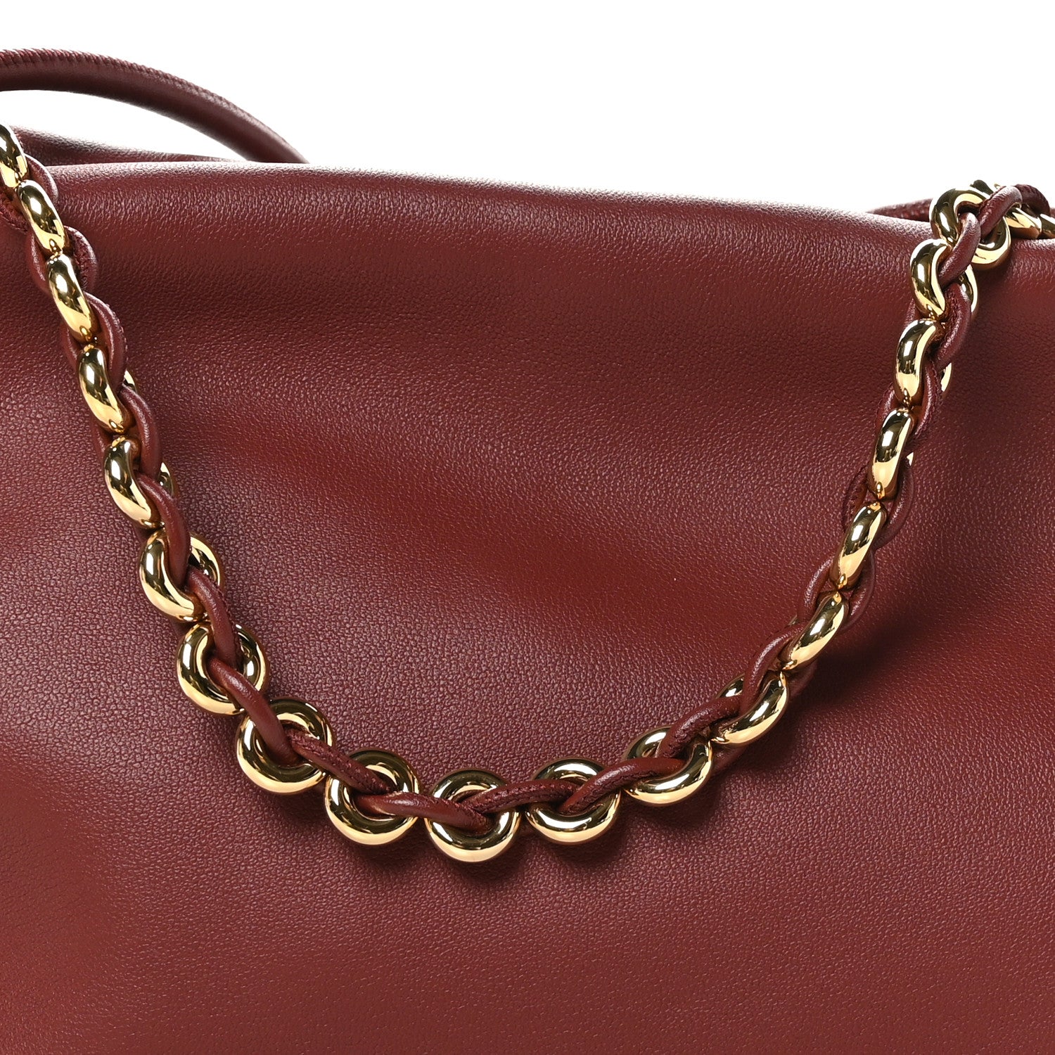Loewe Mellow Nappa Medium Donut Chain Flamenco Knot Clutch Syrup 7 of 9