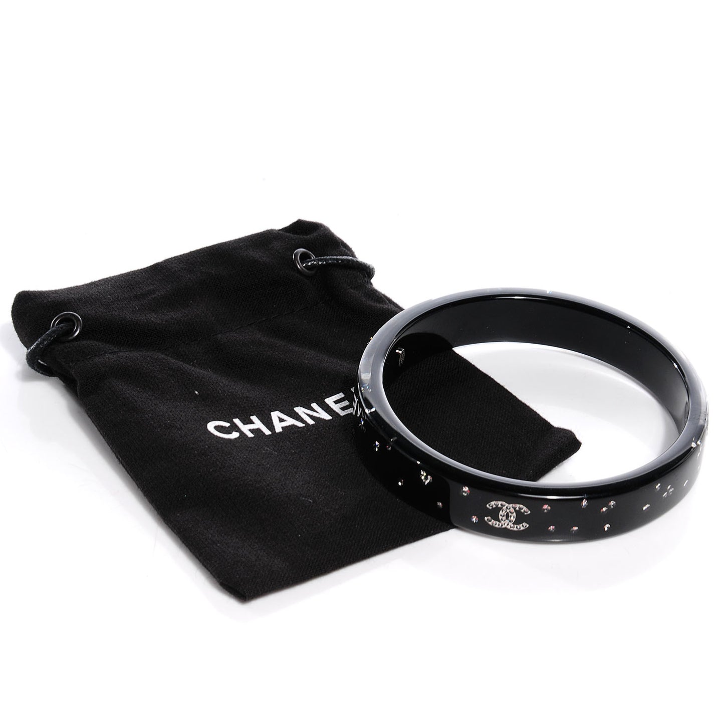 Resin Crystal CC Bangle Black
