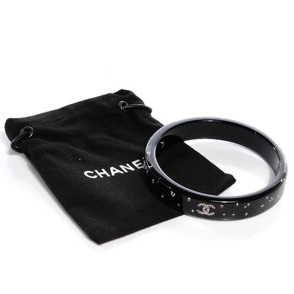 Chanel Resin Crystal CC Bangle Black 5 of 5