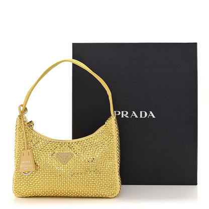Prada Satin Crystal Mini Re-Edition 2000 Bag Ananas 12 of 12