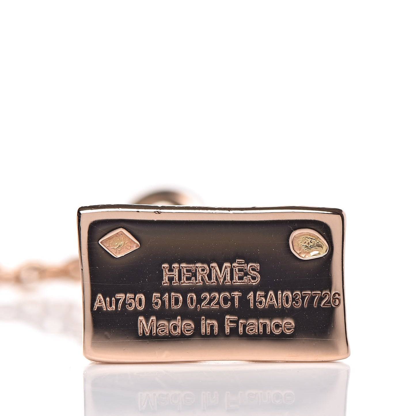 18K Rose Gold Diamond Birkin Amulette Pendant Necklace