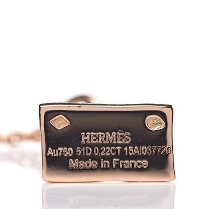 Hermes 18K Rose Gold Diamond Birkin Amulette Pendant Necklace 5 of 7