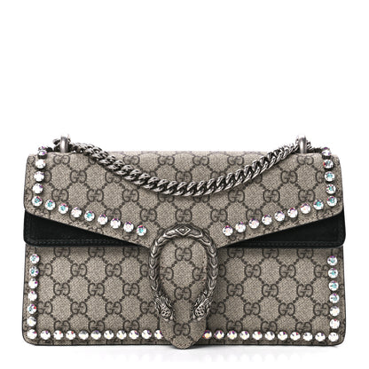 Gucci GG Supreme Monogram Crystal Small Dionysus Shoulder Bag Black 1 of 12