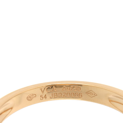 Van Cleef & Arpels 18K Yellow Gold Carnelian Diamond Vintage Alhambra Ring 54 7 4 of 5