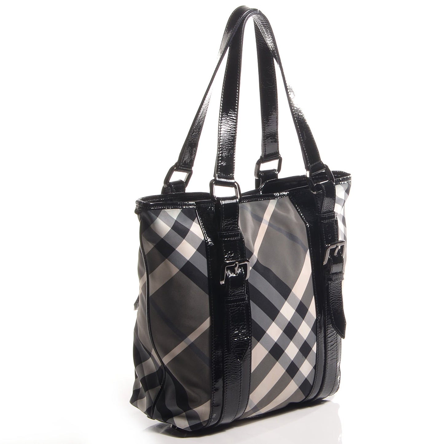 Nylon Beat Check Medium Victoria Tote Black