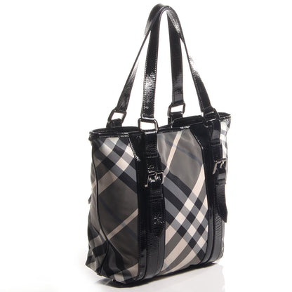 Burberry Nylon Beat Check Medium Victoria Tote Black 3 of 8