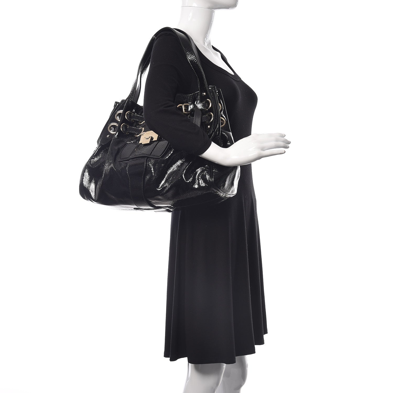 Jimmy Choo Crushed Patent Ramona Black 2 of 9