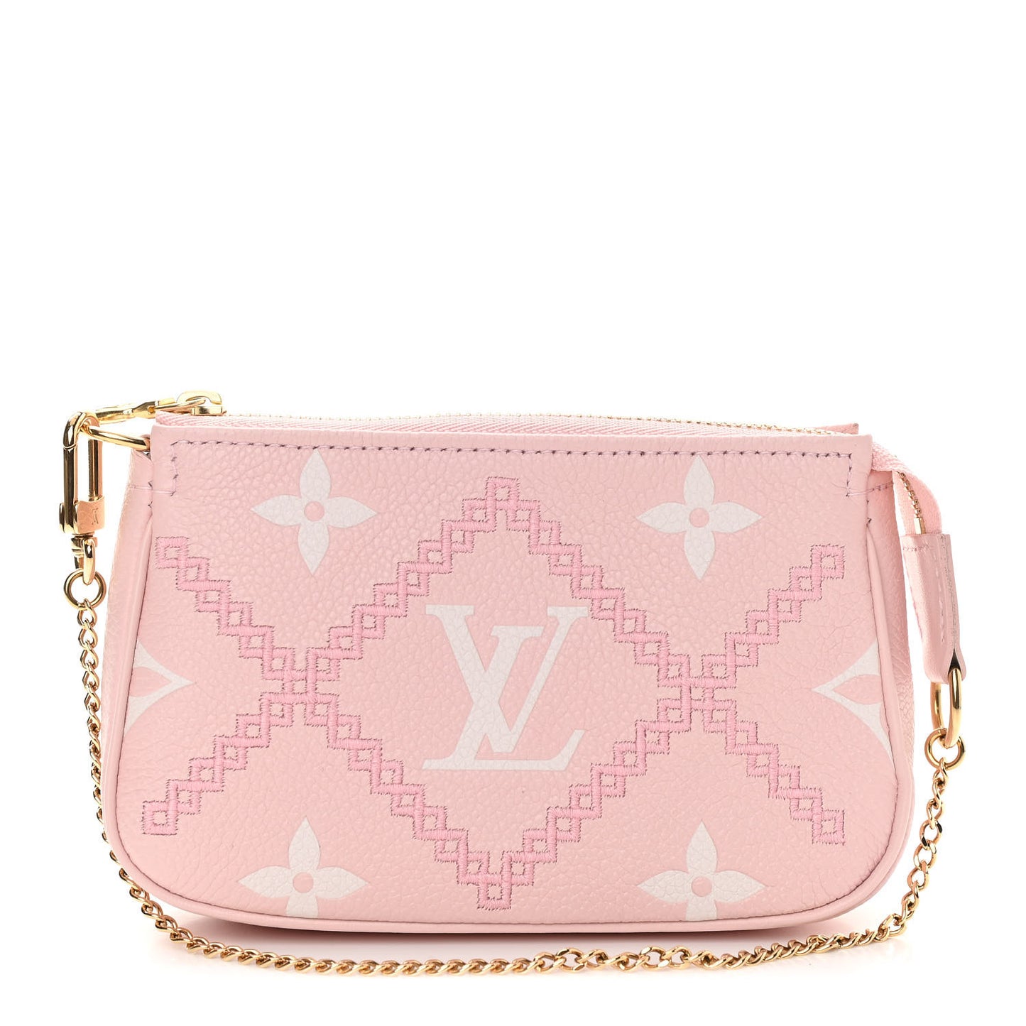 Empreinte Monogram Giant Broderies Mini Pochette Accessories Pink Creme