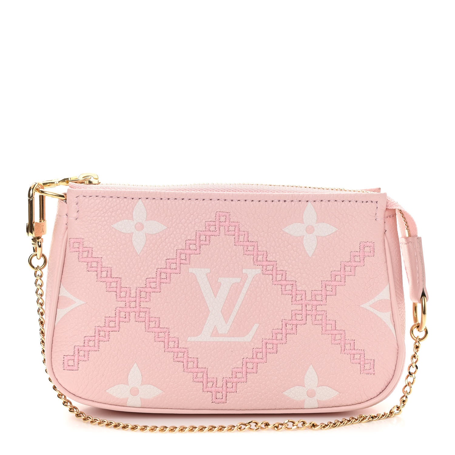 Louis Vuitton Empreinte Monogram Giant Broderies Mini Pochette Accessories Pink Creme 1 of 10