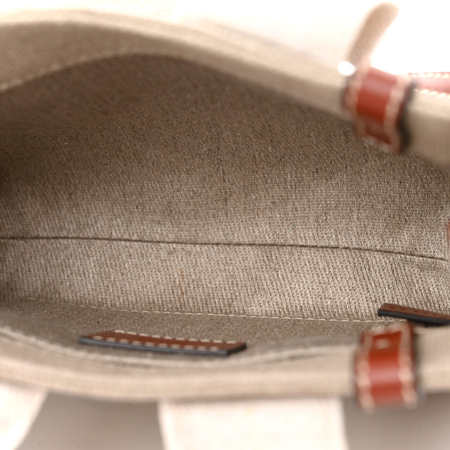 Chloe Cotton Calfskin Mini Woody Ribbon Tote White Brown 4 of 9