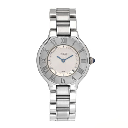 Cartier Stainless Steel 28mm Must De 21 Quartz Watch 1 of 5