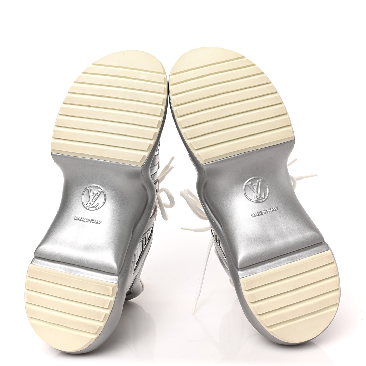 Metallic Calfskin Technical Nylon LV Archlight Sneakers 39 Silver