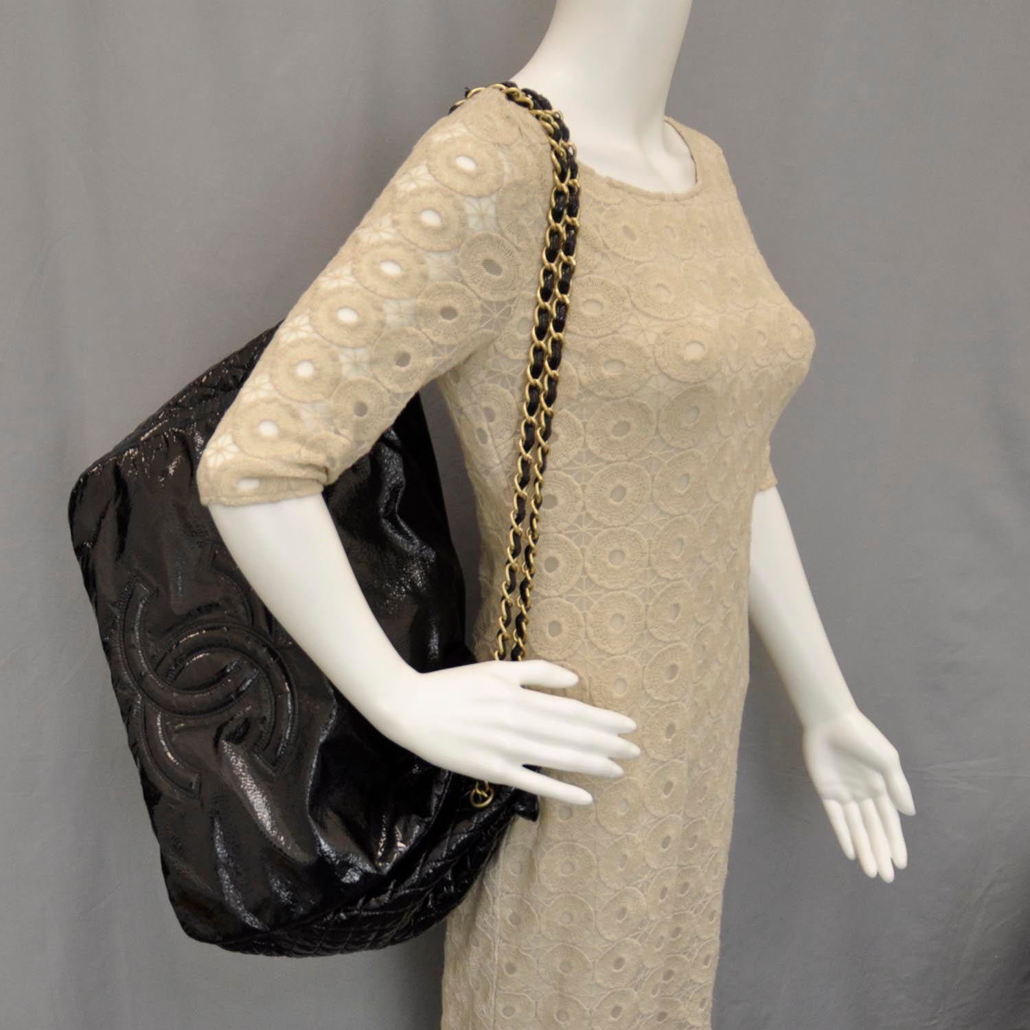 Chanel Vinyl XL Rock and Chain Flap Black 2 of 10