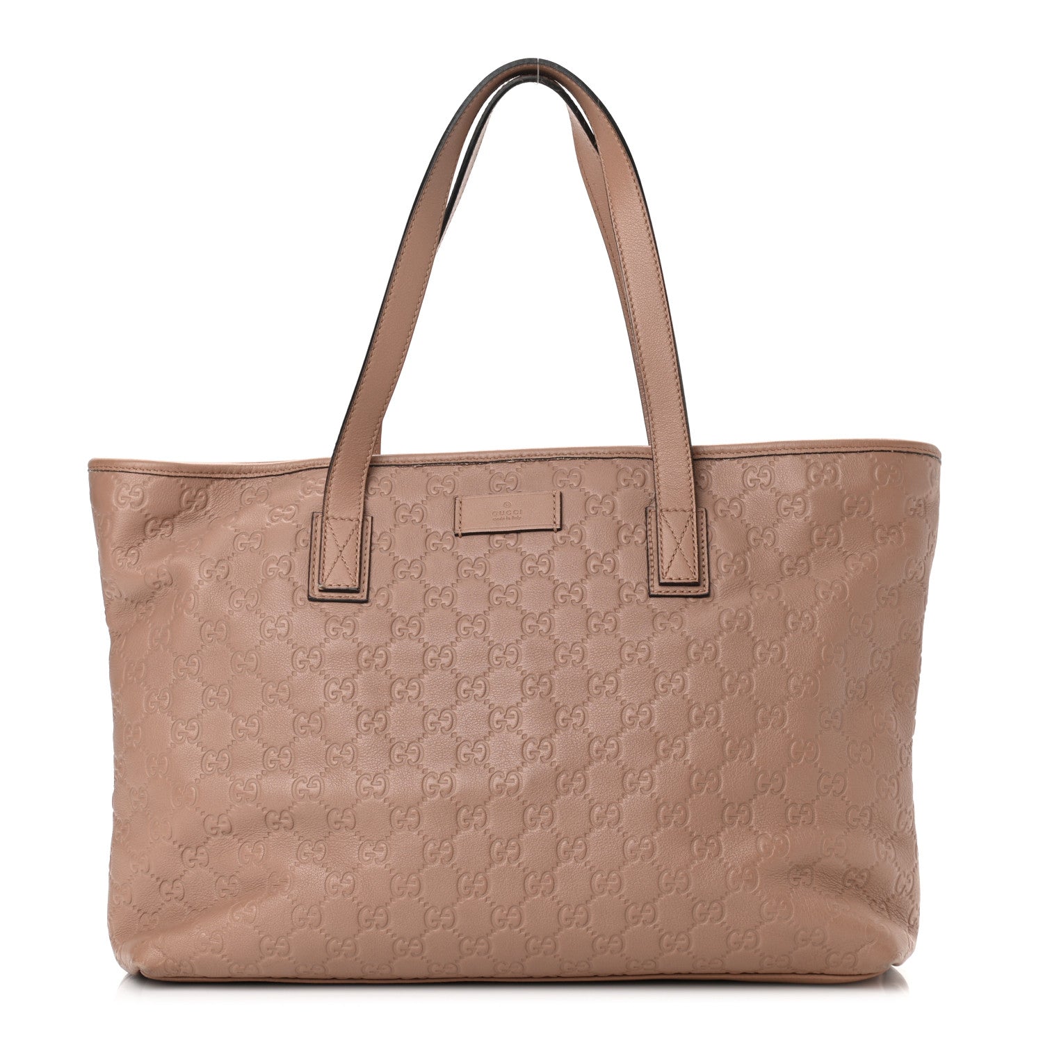 Gucci Guccissima Medium Zippered Shopping Tote Rose Beige 1 of 11