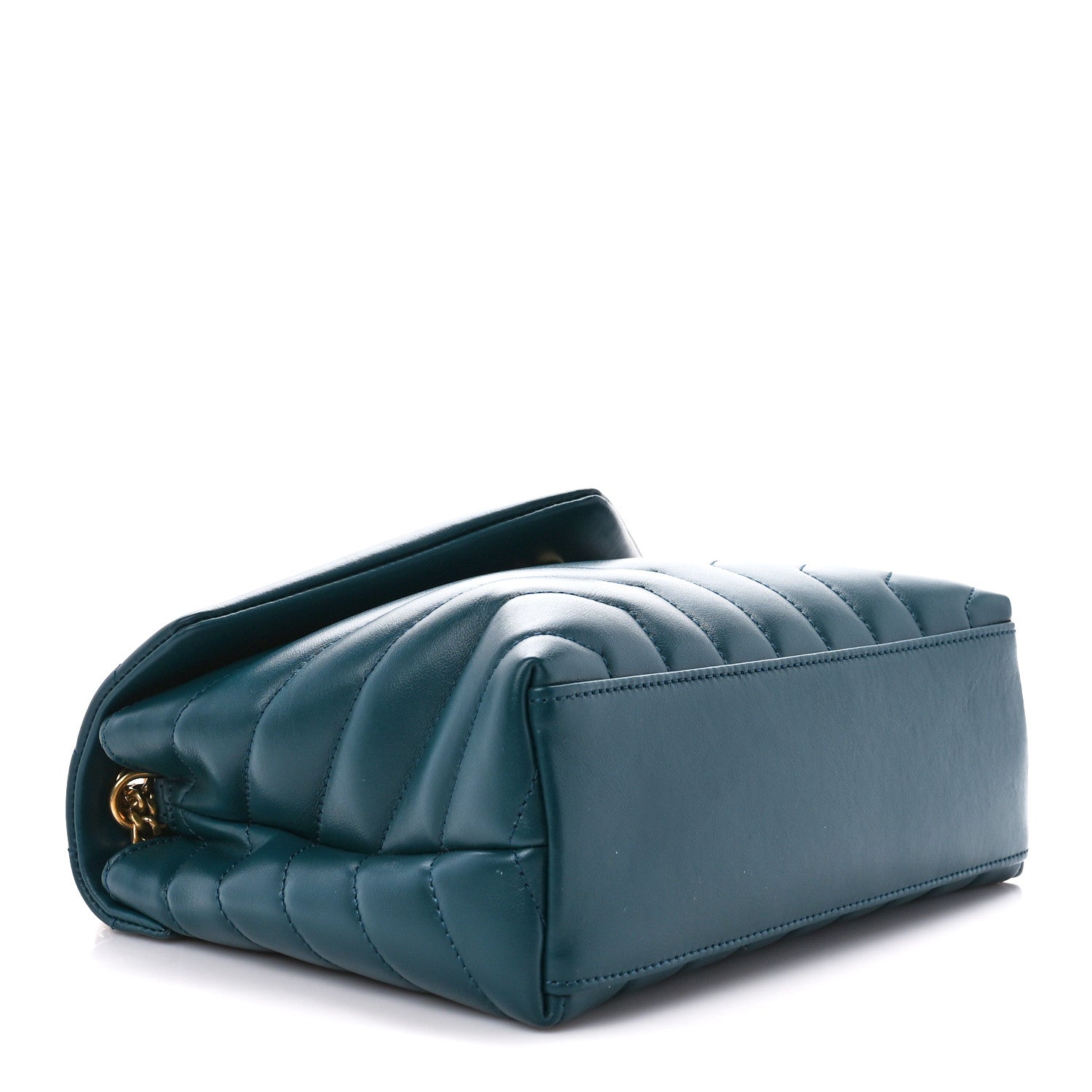 Saint Laurent Calfskin Y Quilted Monogram Small Loulou Chain Satchel Green 4 of 12