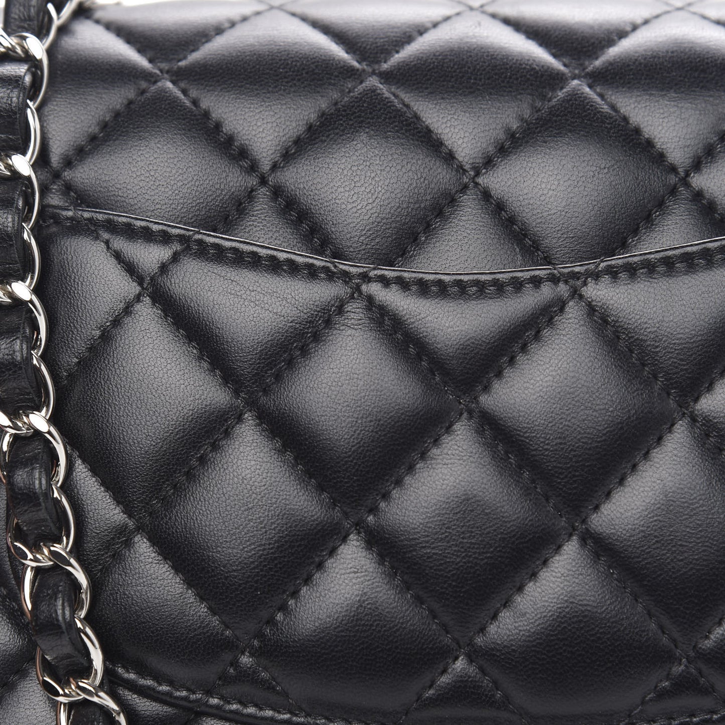 Lambskin Quilted Mini Square Flap Black