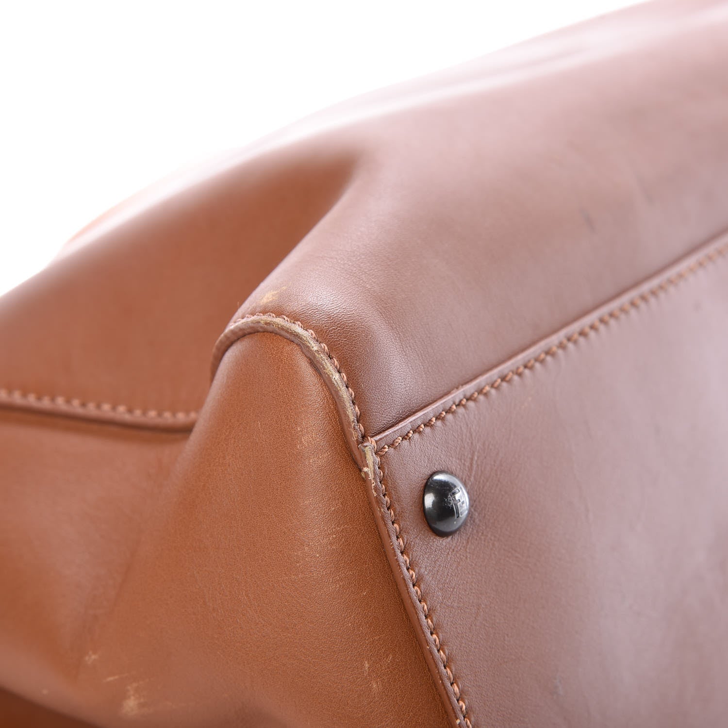 Fendi Vitello Suede Large Peekaboo Iconic Satchel Cuoio Rame Moro 15 of 15