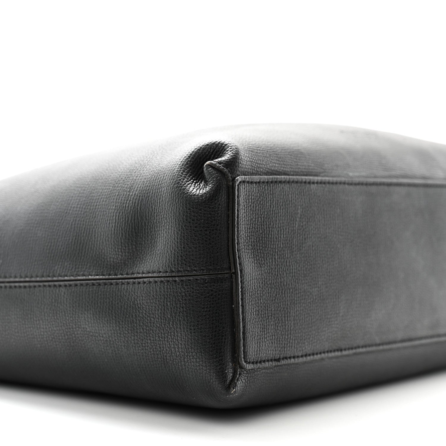 Burberry Grainy Calfskin Haymarket Check Medium Reversible Tote Black 13 of 17