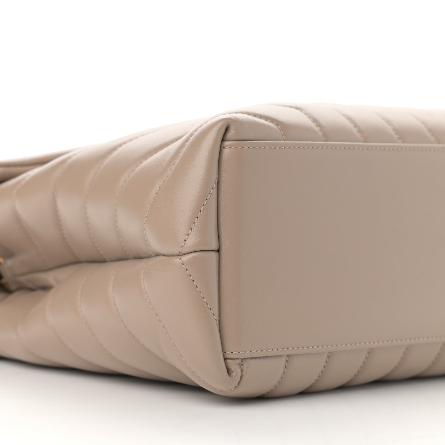 Calfskin Y Quilted Monogram Medium Loulou Chain Satchel Dark Beige