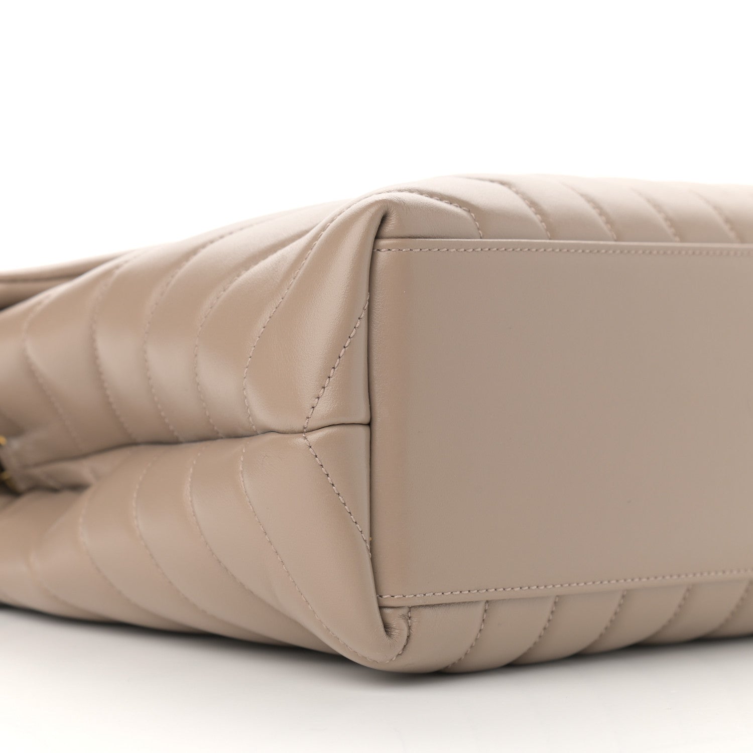 Saint Laurent Calfskin Y Quilted Monogram Medium Loulou Chain Satchel Dark Beige 10 of 11