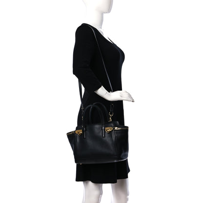Salvatore Ferragamo Calfskin Small Verve Double Zip Tote Black 2 of 9