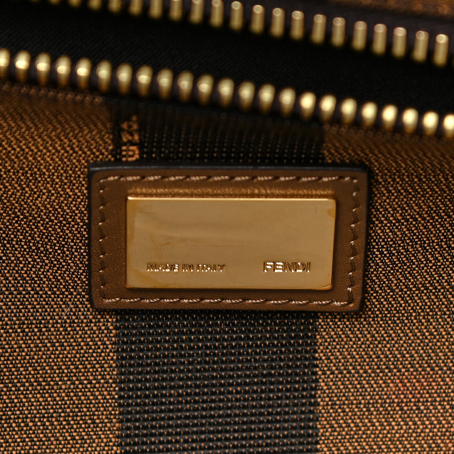 Vitello Morgan Fabric Jacquard Pequin Large Peekaboo Iconic Satchel Foresta Tobacco Black