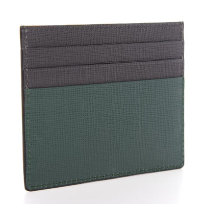 Fendi Vitello Elite Monster Eyes Inlay Card Holder Green Black 3 of 8