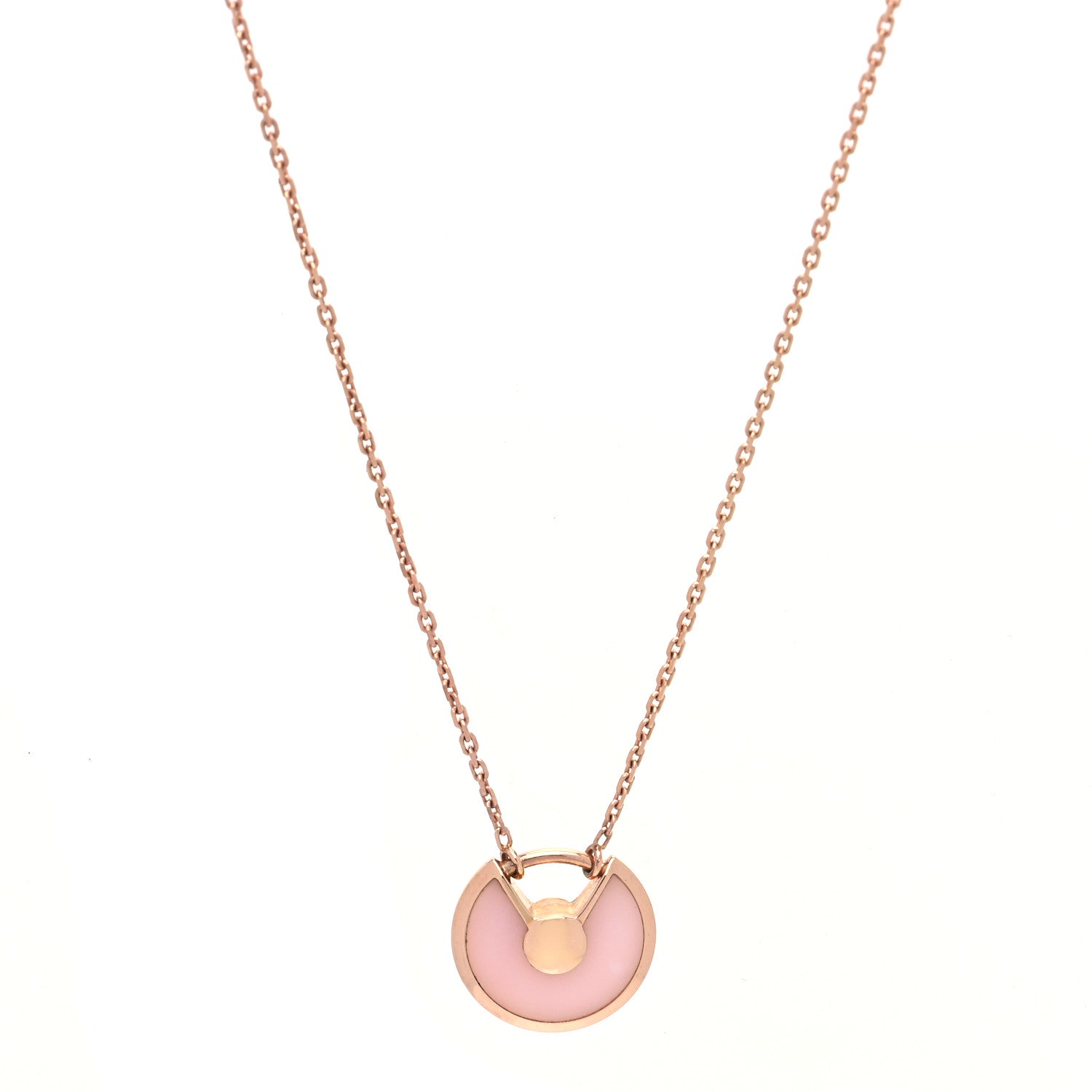 Cartier 18K Pink Gold Diamond Pink Opal XS Amulette de Cartier Pendant Necklace 4 of 6