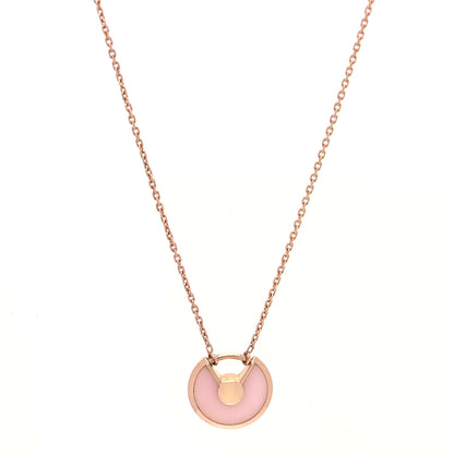 Cartier 18K Pink Gold Diamond Pink Opal XS Amulette de Cartier Pendant Necklace 4 of 6
