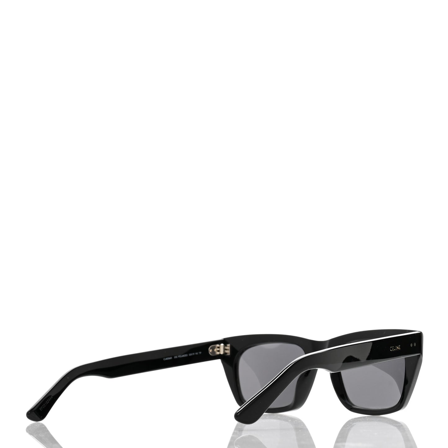 Acetate Polarized Rectangular Sunglasses CL40060I Black