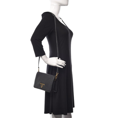 Prada Vitello Daino Flap Crossbody Black 3 of 11