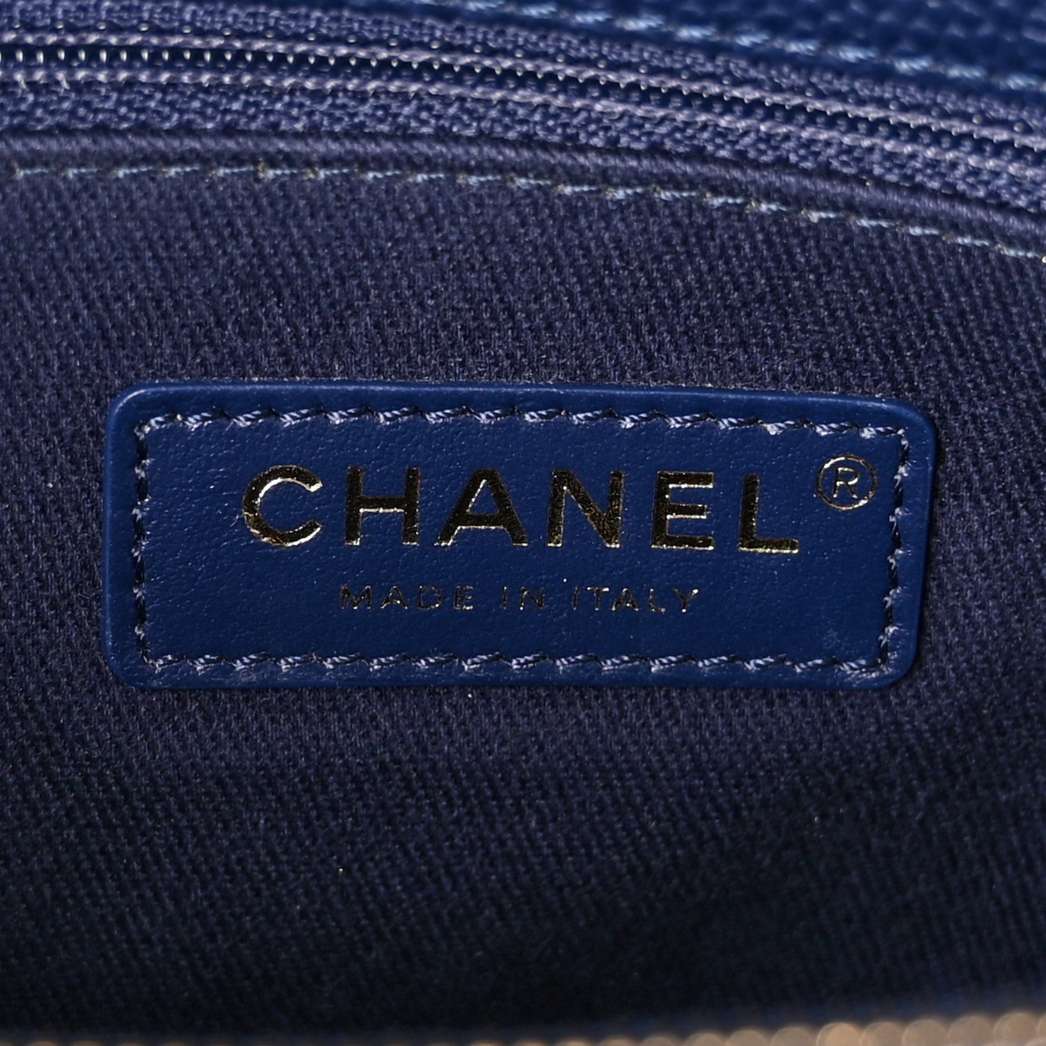 Chanel Grained Calfskin Small Stitched Flap Navy Blue 6 of 11