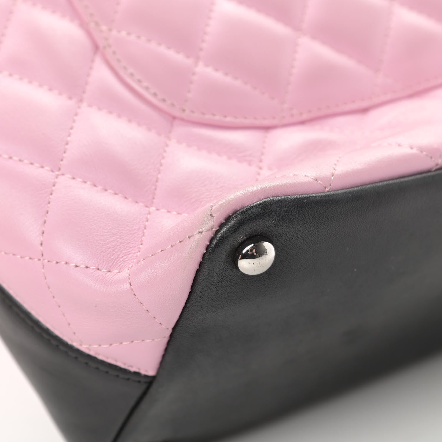 Chanel Calfskin Quilted Medium Cambon Tote Pink Black 12 of 16