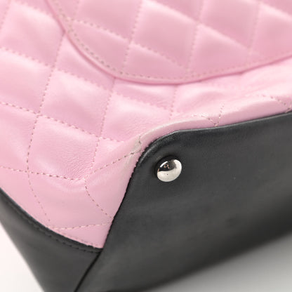 Chanel Calfskin Quilted Medium Cambon Tote Pink Black 12 of 16