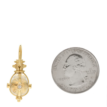Temple St. Clair 18K Yellow Gold Diamond Rock Crystal XS Classic Amulet Pendant 2 of 3