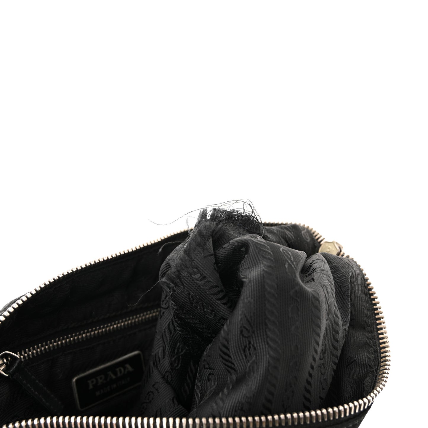 Tessuto Light Nylon Soft Calf Shoulder Bag Black