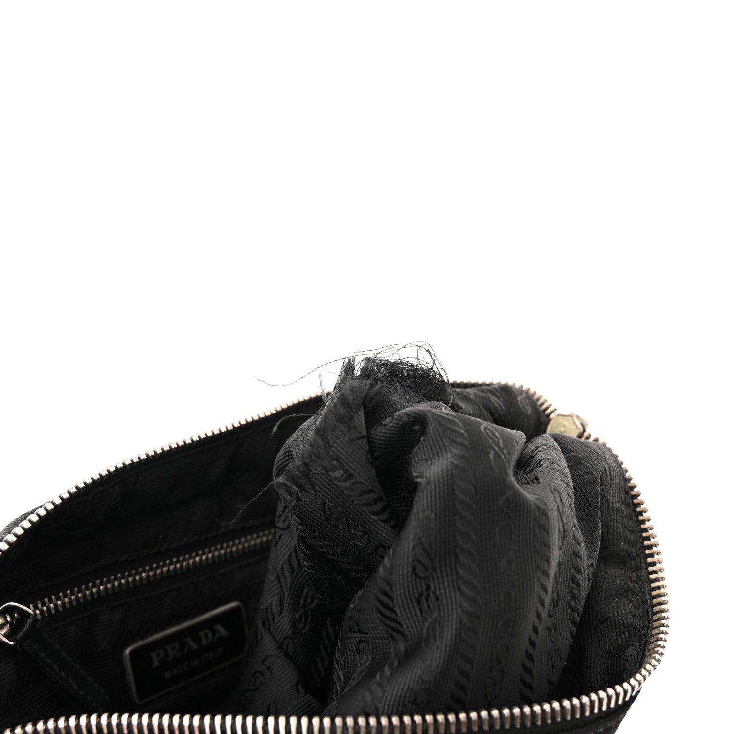 Prada Tessuto Light Nylon Soft Calf Shoulder Bag Black 14 of 14