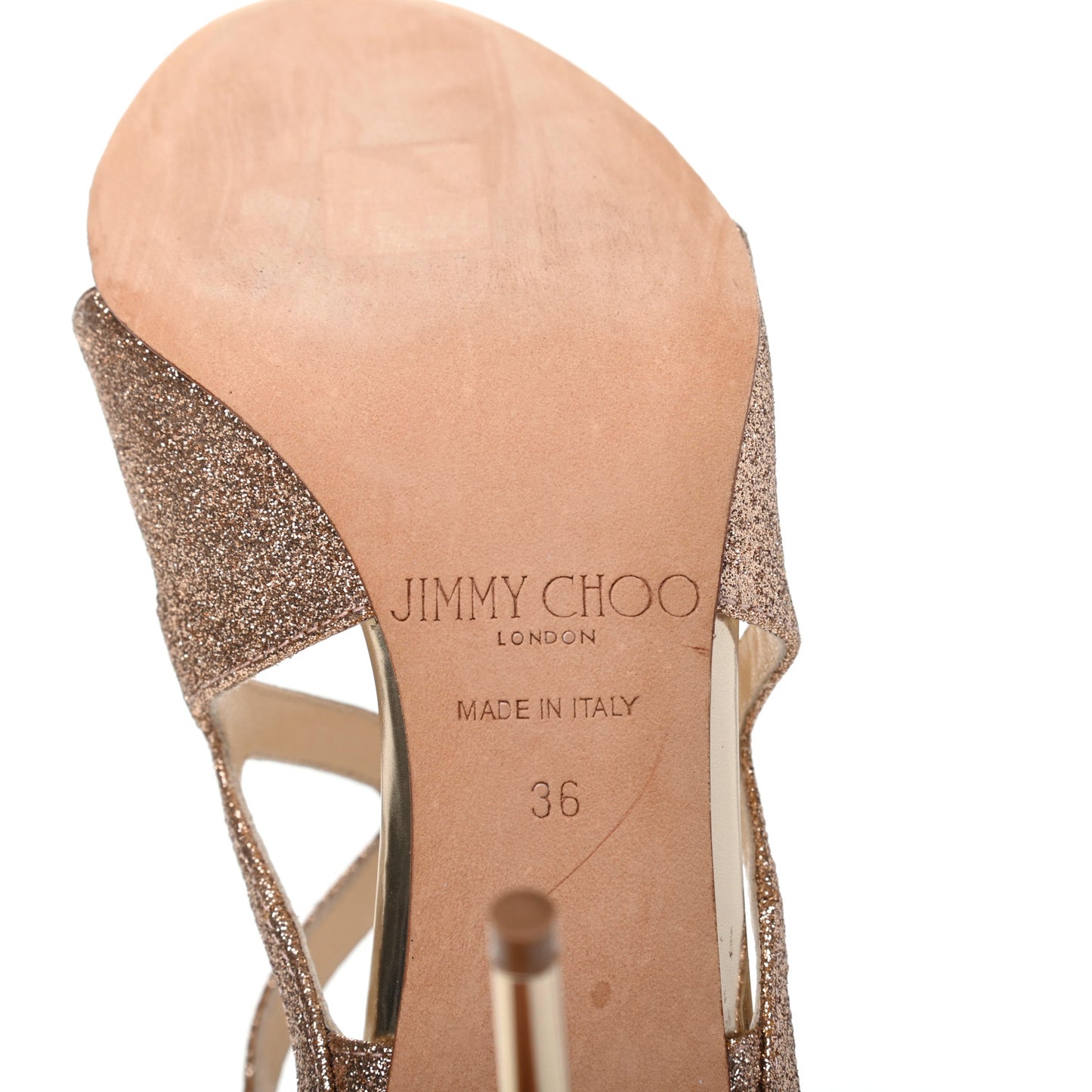 Metallic Nappa Glitter Leslie 110 Sandals 36 Gold
