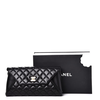 Chanel Lambskin Quilted Fold Up Again Clutch Black 8 of 8